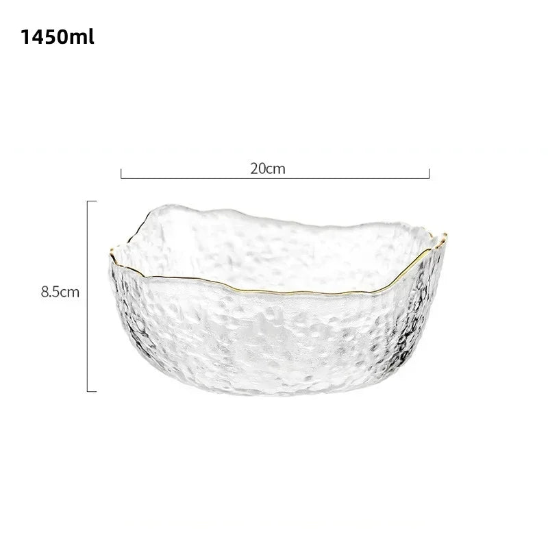 CrystalBloom Gradient Glass Bowl – Elegant Multi-Use Serveware