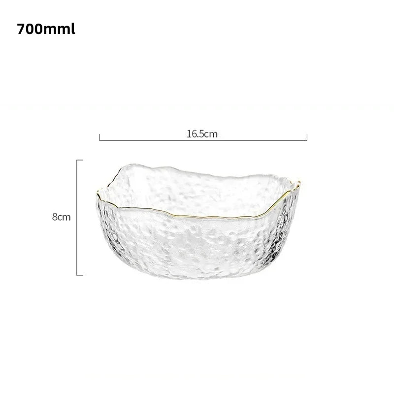 CrystalBloom Gradient Glass Bowl – Elegant Multi-Use Serveware