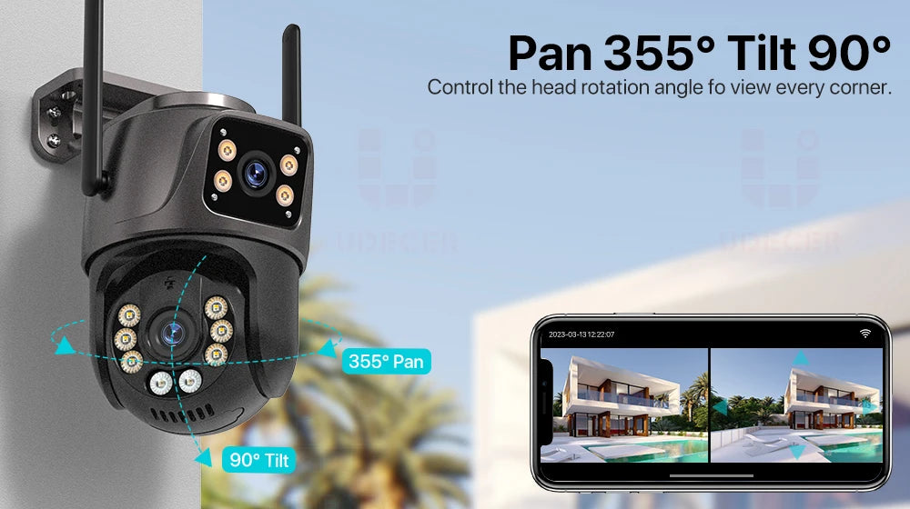 4K Dual-Lens PTZ Security Camera – 8MP HD, AI Tracking & 360° Coverage