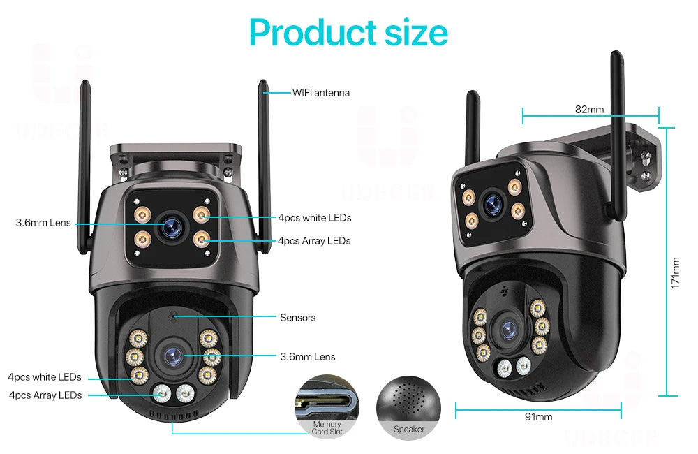 4K Dual-Lens PTZ Security Camera – 8MP HD, AI Tracking & 360° Coverage