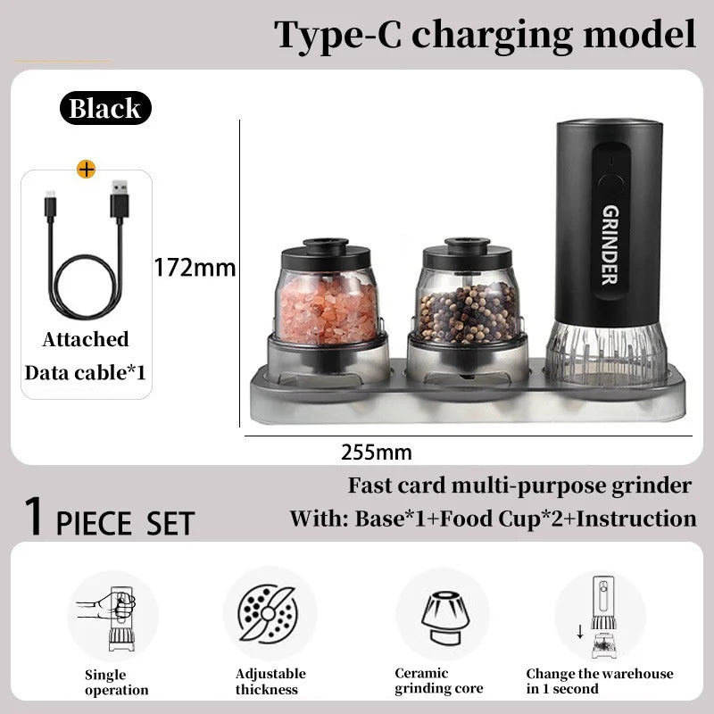 SpiceMaster Pro – USB Rechargeable Electric Salt & Pepper Grinder