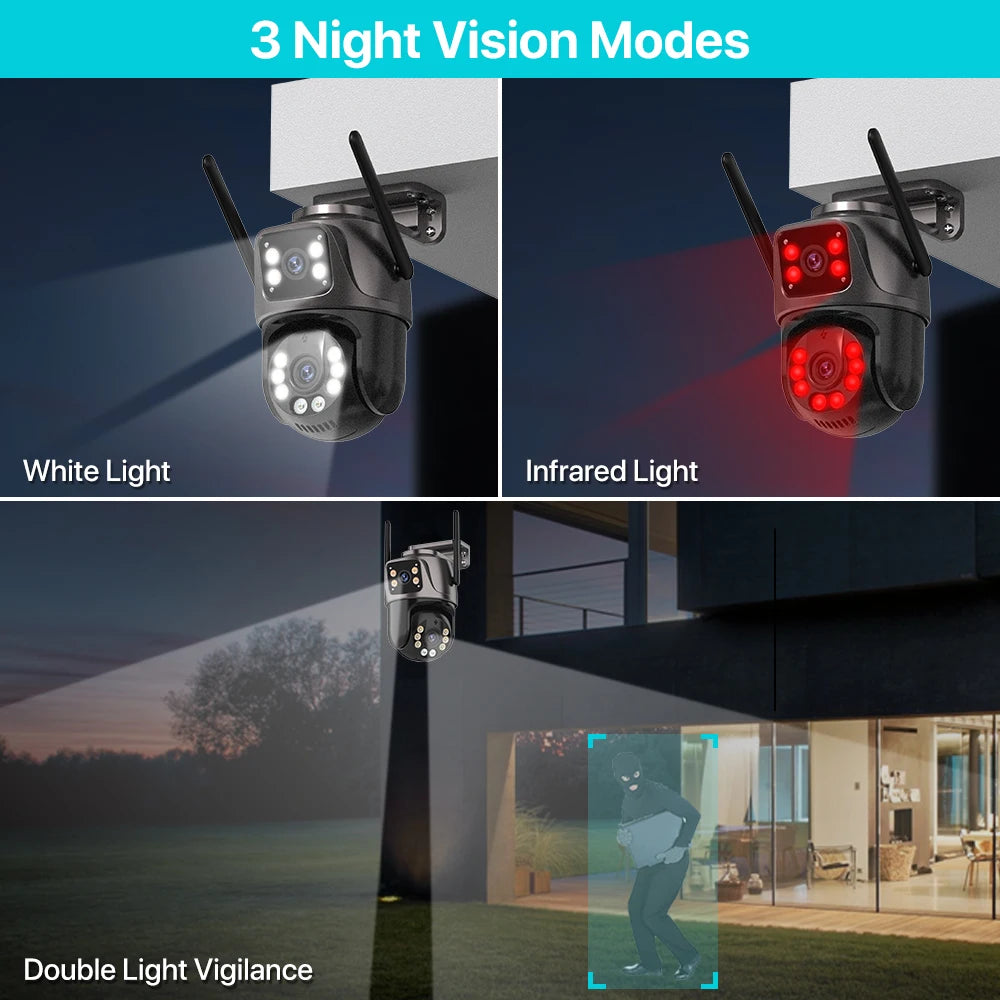 4K Dual-Lens PTZ Security Camera – 8MP HD, AI Tracking & 360° Coverage