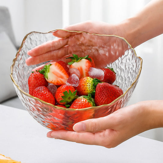 CrystalBloom Gradient Glass Bowl – Elegant Multi-Use Serveware