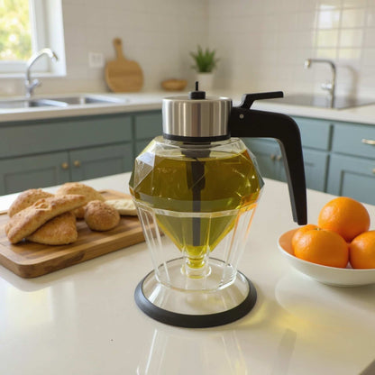 CrystalFlow – Diamond Glass Honey & Oil Dispenser with Stand (200ml)