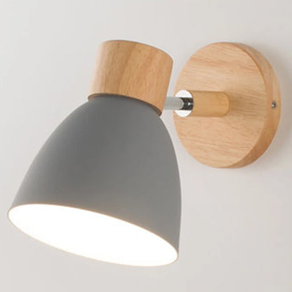 NordicGlow™ Wooden Wall Lamp – Macaron Colours, Adjustable Head