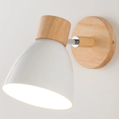 NordicGlow™ Wooden Wall Lamp – Macaron Colours, Adjustable Head