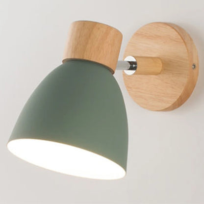NordicGlow™ Wooden Wall Lamp – Macaron Colours, Adjustable Head