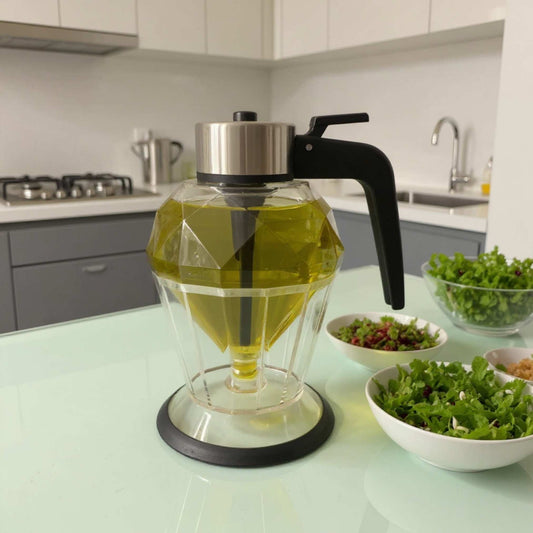 CrystalFlow – Diamond Glass Honey & Oil Dispenser with Stand (200ml)