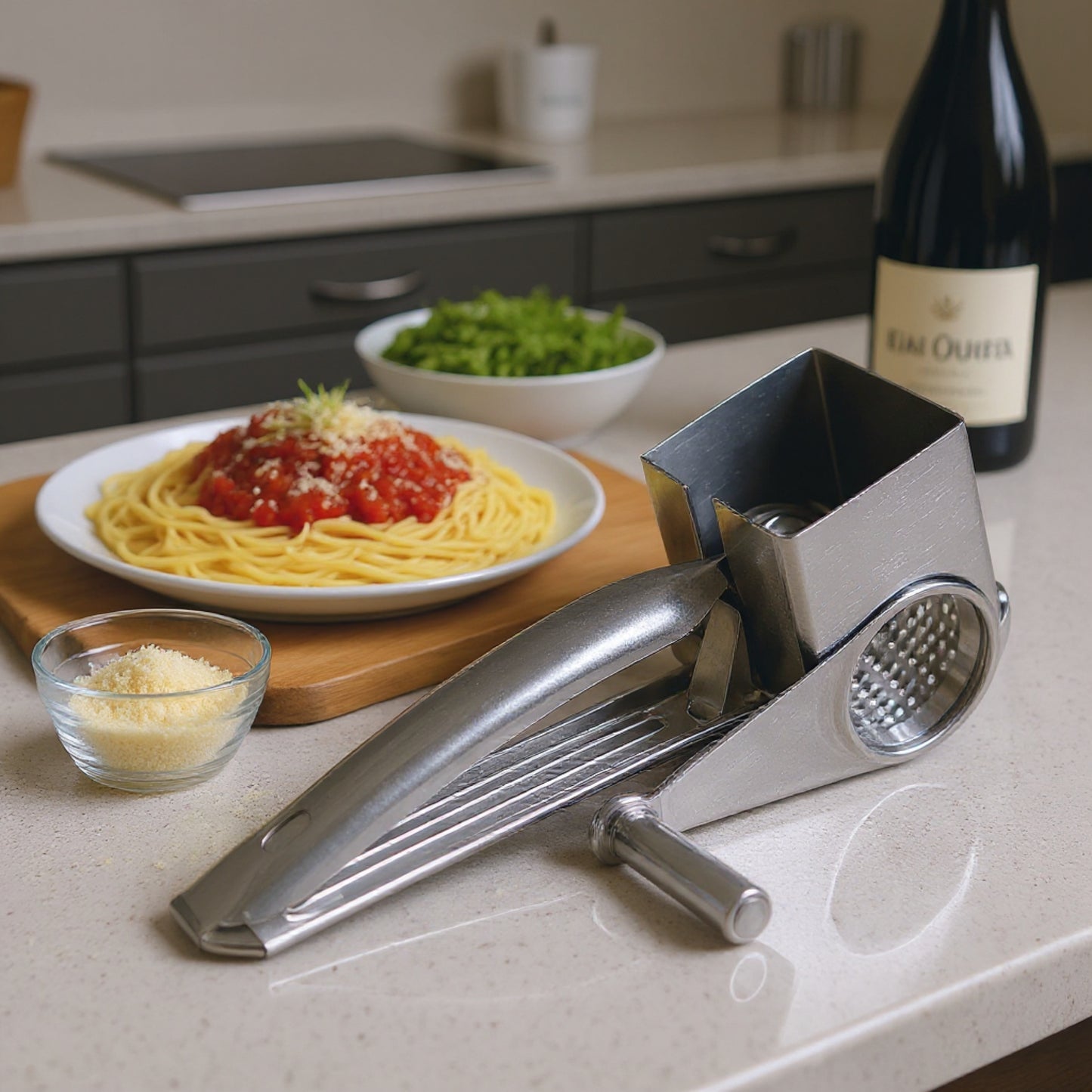 Stainless Steel Rotary Grater for Cheese, Vegetables and More