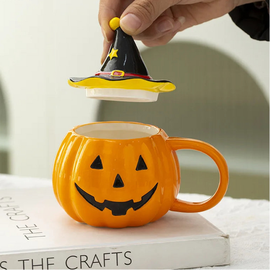 Pumpkin-Shaped Porcelain Mug