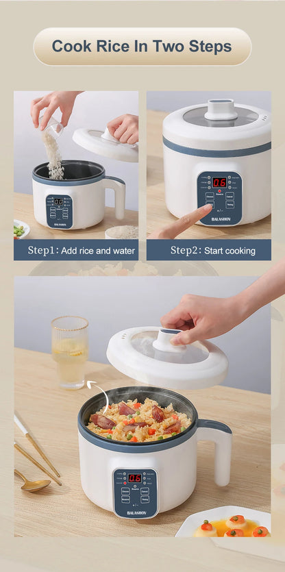 2-in-1 Electric Rice Cooker & Eco-Friendly Steamer