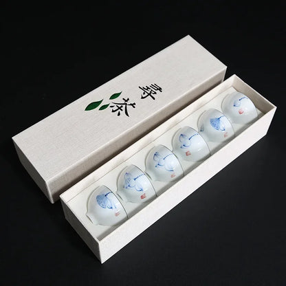 Oriental Elegance – 6-Piece Ceramic Tea & Espresso Cup Set with Gift Box