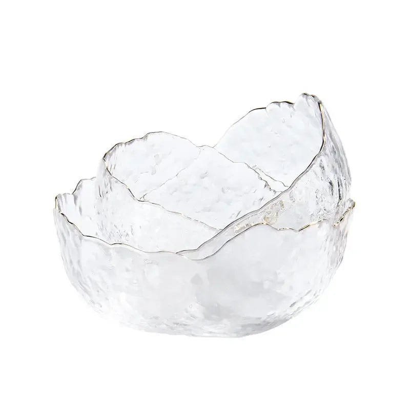 CrystalBloom Gradient Glass Bowl – Elegant Multi-Use Serveware