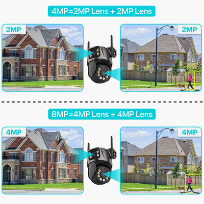 4K Dual-Lens PTZ Security Camera – 8MP HD, AI Tracking & 360° Coverage