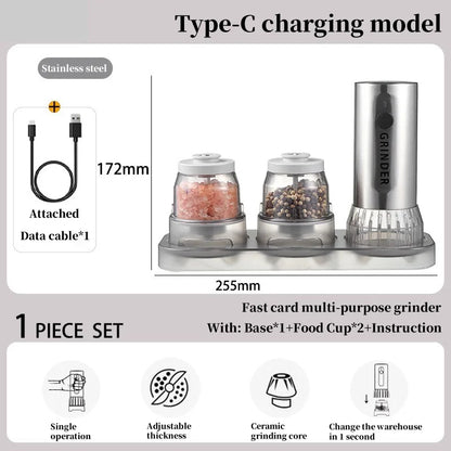 SpiceMaster Pro – USB Rechargeable Electric Salt & Pepper Grinder