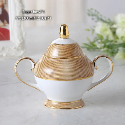 RoyalElegance – Luxury Gold Bone China Coffee & Tea Set