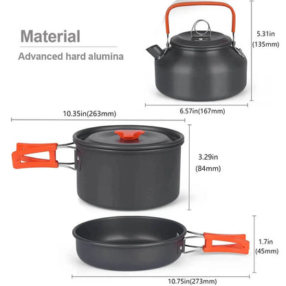 2-3 Person Camping Cook Set – Non-Stick & Portable