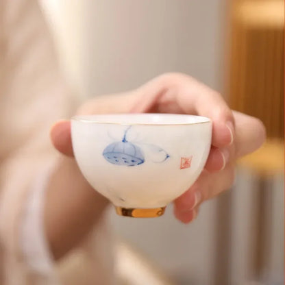 Oriental Elegance – 6-Piece Ceramic Tea & Espresso Cup Set with Gift Box