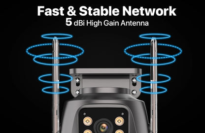 4K Dual-Lens PTZ Security Camera – 8MP HD, AI Tracking & 360° Coverage