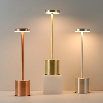 Classic Luxury Touch LED Lamp – 3-Colour Rechargeable Ambient Light for Bedroom, Living Room & Bar