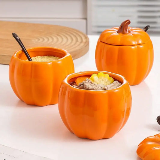 Pumpkin Charm Ceramic Soup & Spice Jar