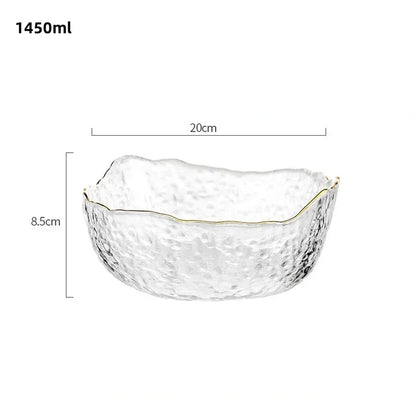 CrystalBloom Gradient Glass Bowl – Elegant Multi-Use Serveware