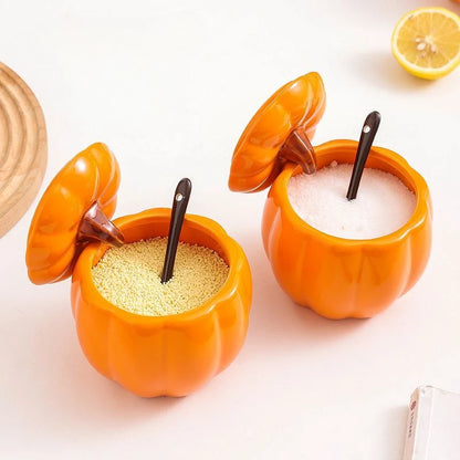 Pumpkin Charm Ceramic Soup & Spice Jar