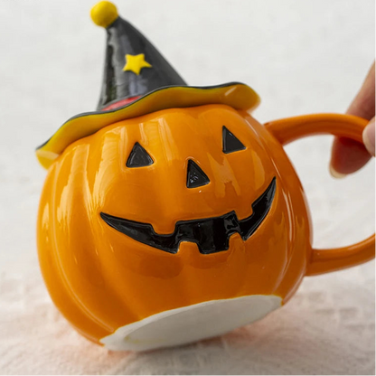 Pumpkin-Shaped Porcelain Mug