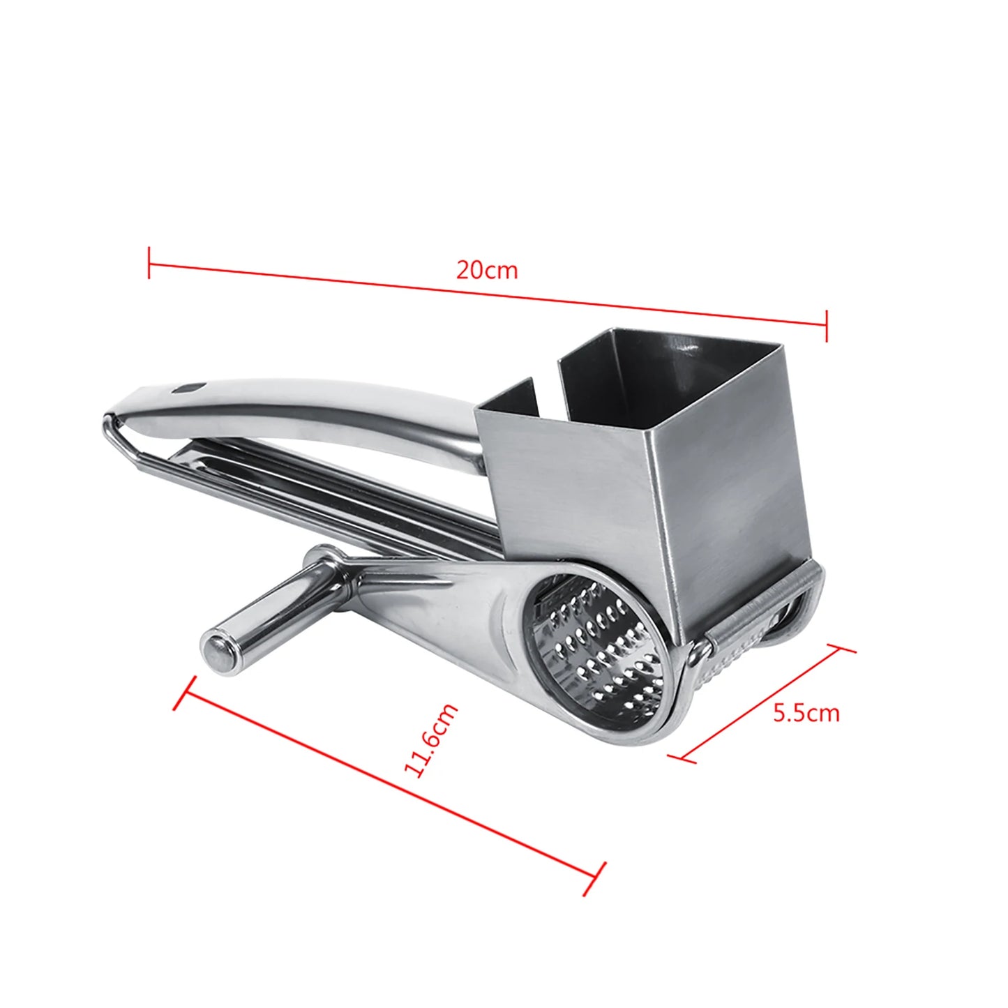 Stainless Steel Rotary Grater for Cheese, Vegetables and More