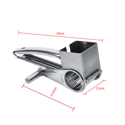 Stainless Steel Rotary Grater for Cheese, Vegetables and More
