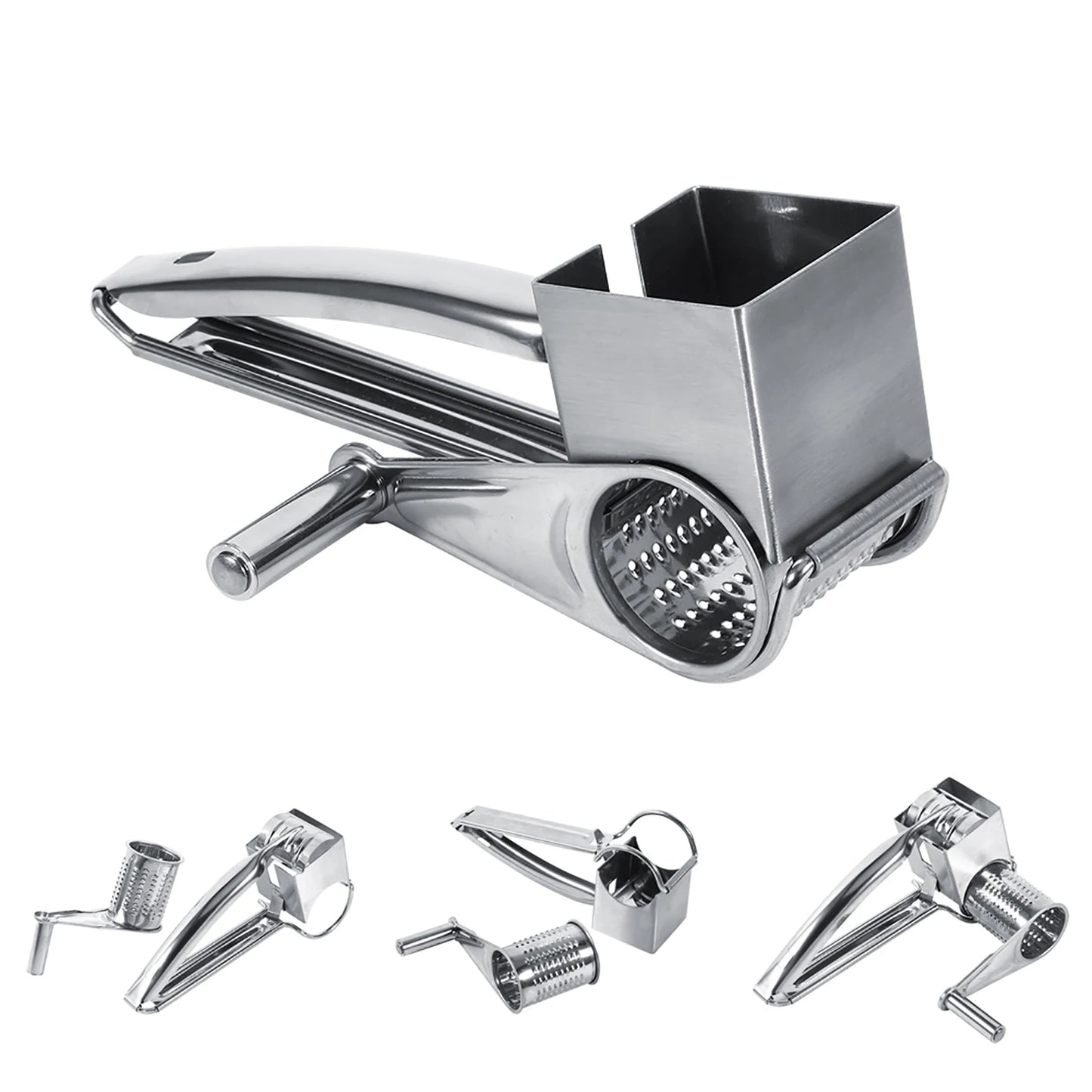 Stainless Steel Rotary Grater for Cheese, Vegetables and More