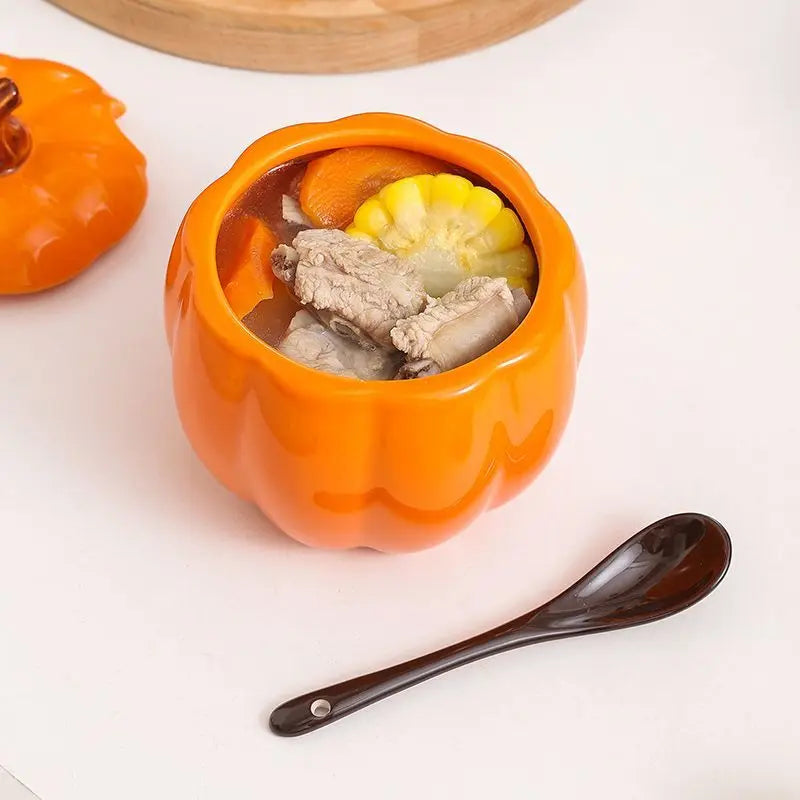 Pumpkin Charm Ceramic Soup & Spice Jar