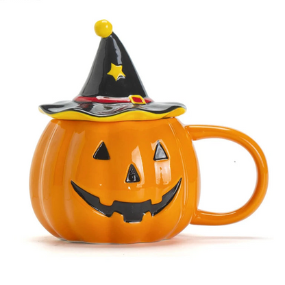 Pumpkin-Shaped Porcelain Mug