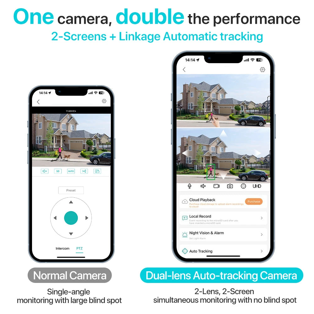 4K Dual-Lens PTZ Security Camera – 8MP HD, AI Tracking & 360° Coverage