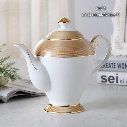 RoyalElegance – Luxury Gold Bone China Coffee & Tea Set