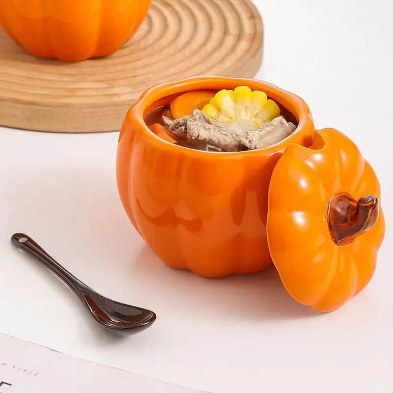 Pumpkin Charm Ceramic Soup & Spice Jar