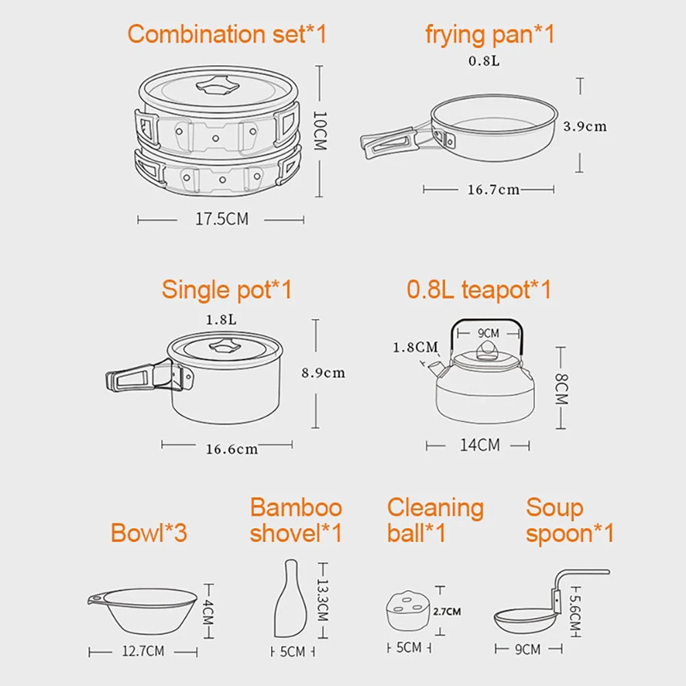 2-3 Person Camping Cook Set – Non-Stick & Portable