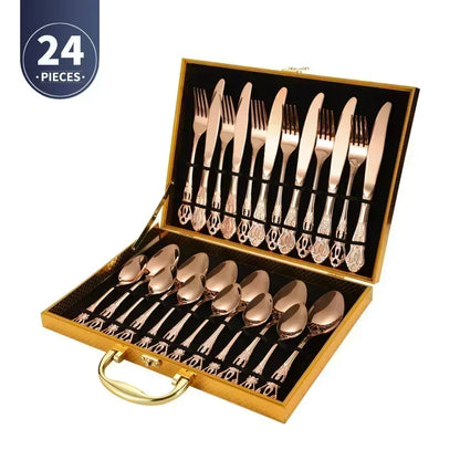 Elegant Stainless Steel Cutlery Set - Retro Design