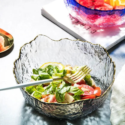 CrystalBloom Gradient Glass Bowl – Elegant Multi-Use Serveware