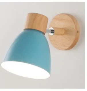NordicGlow™ Wooden Wall Lamp – Macaron Colours, Adjustable Head