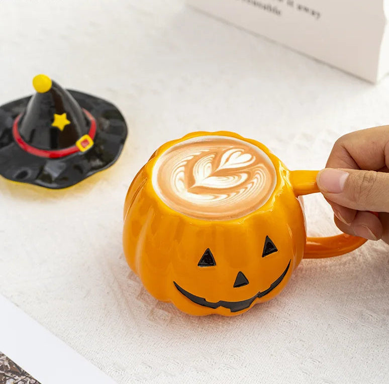 Pumpkin-Shaped Porcelain Mug