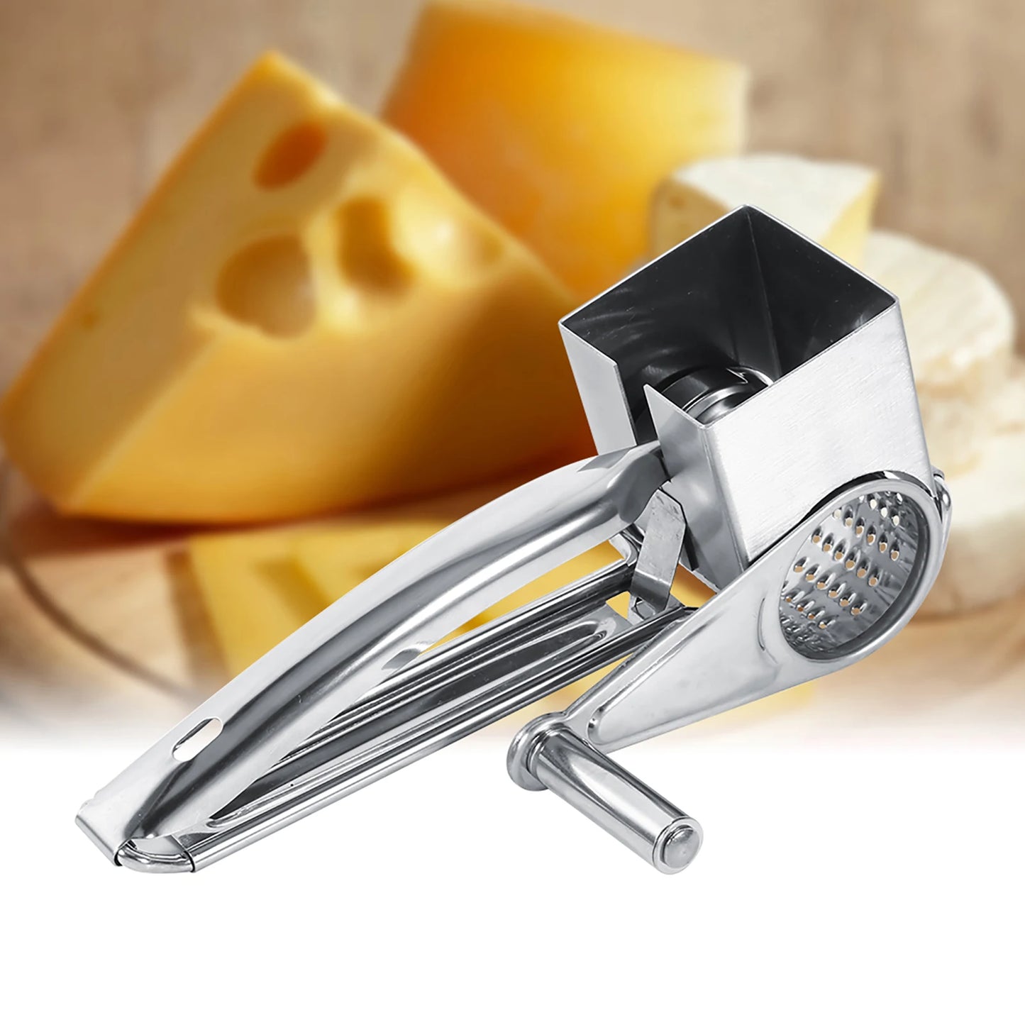 Stainless Steel Rotary Grater for Cheese, Vegetables and More