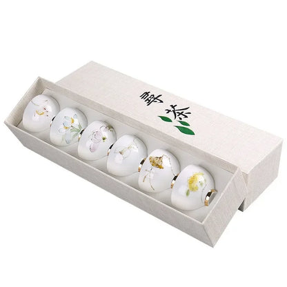 Oriental Elegance – 6-Piece Ceramic Tea & Espresso Cup Set with Gift Box