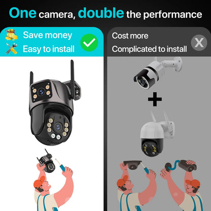 4K Dual-Lens PTZ Security Camera – 8MP HD, AI Tracking & 360° Coverage