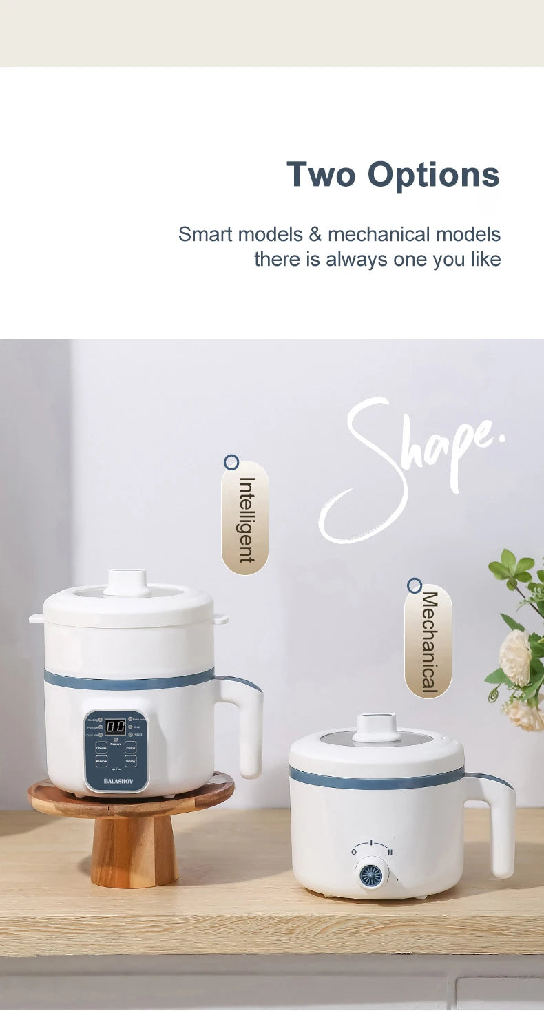 2-in-1 Electric Rice Cooker & Eco-Friendly Steamer