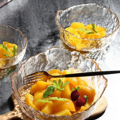 CrystalBloom Gradient Glass Bowl – Elegant Multi-Use Serveware
