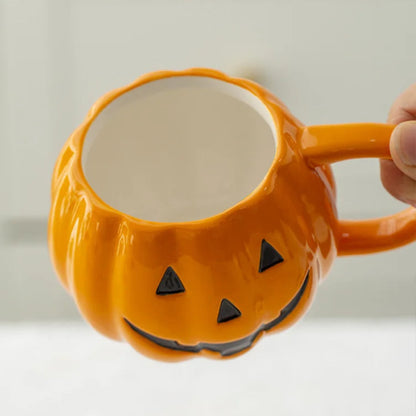 Pumpkin-Shaped Porcelain Mug