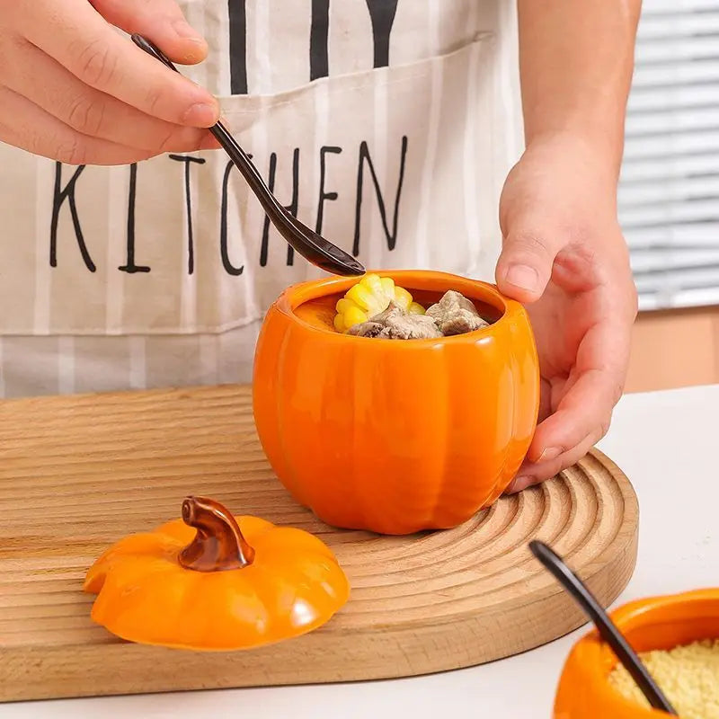 Pumpkin Charm Ceramic Soup & Spice Jar