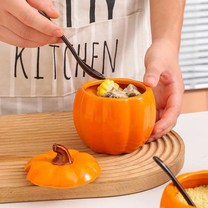 Pumpkin Charm Ceramic Soup & Spice Jar
