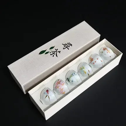 Oriental Elegance – 6-Piece Ceramic Tea & Espresso Cup Set with Gift Box
